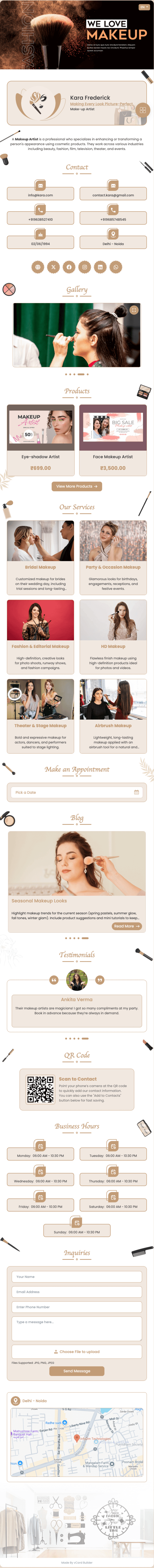 Fashion and Beauty vCard
