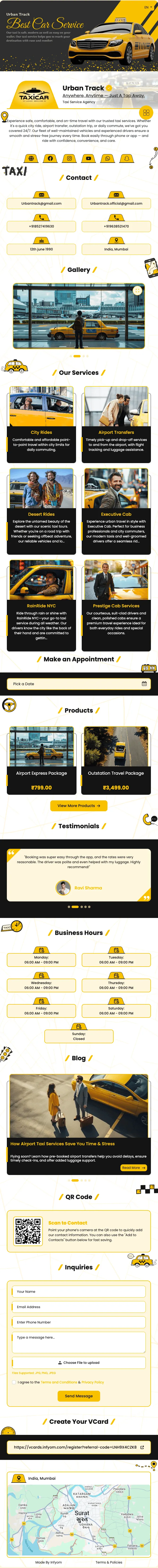 Transporte Servicio de Taxi vCard
