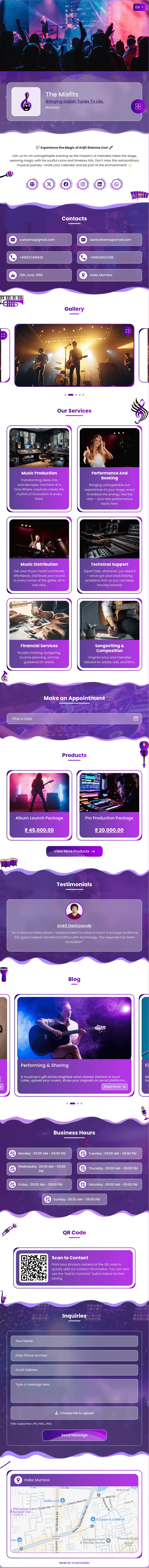 vCard de músico