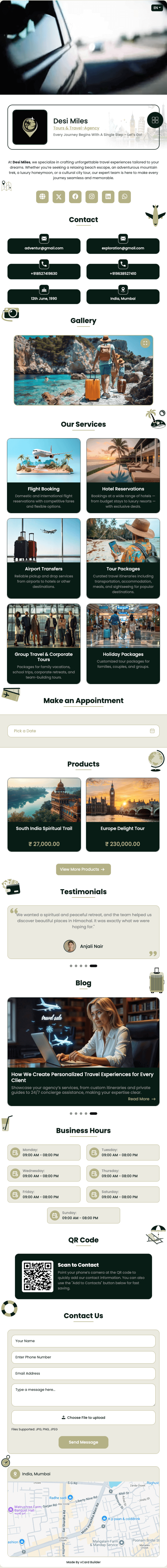 vCard de Agencia de Viajes