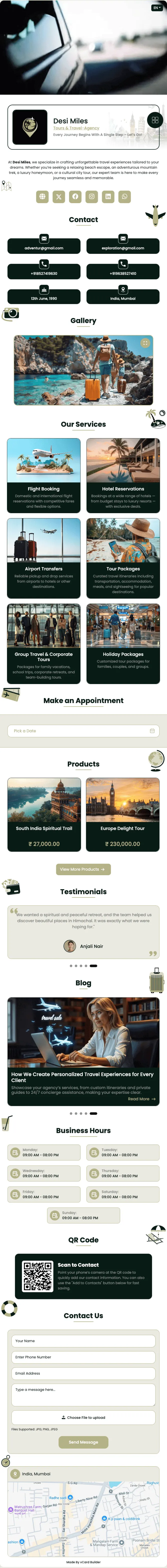 vCard de Agencia de Viajes