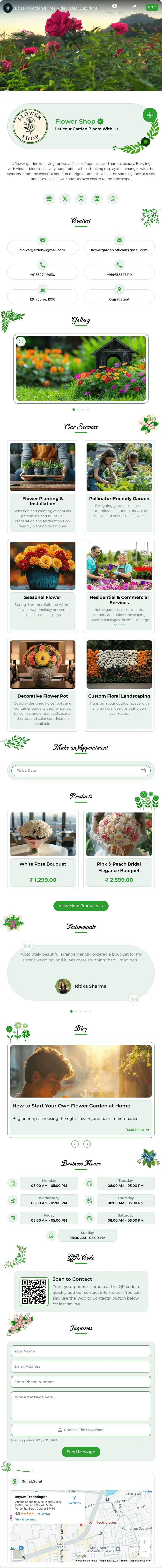 vCard de Jardín de Flores