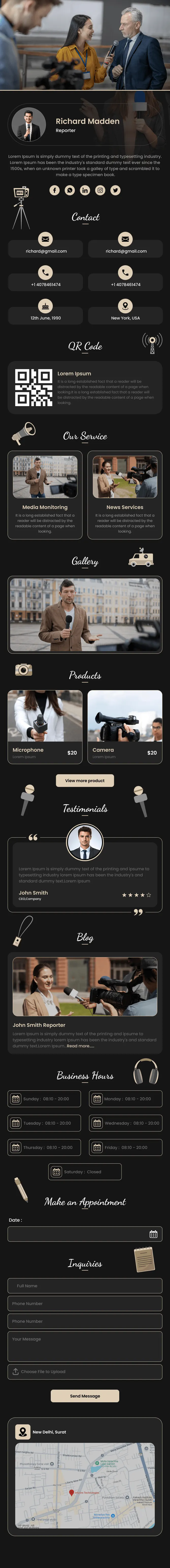 vCard de Reportero